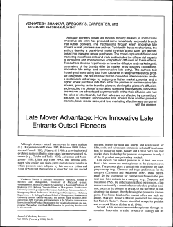 Late Mover Advantage: How Innovative Late Entrants Outsell Pioneers