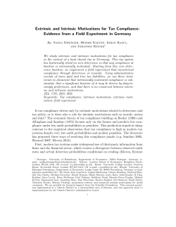 Extrinsic and Intrinsic Motivations for Tax Compliance