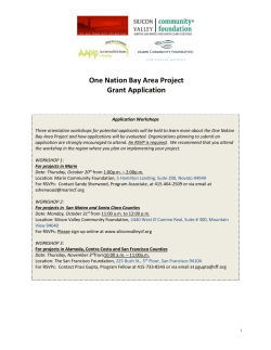 One Nation Bay Area Project Grant Application