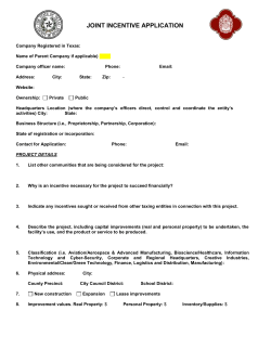 Joint Incentive Application