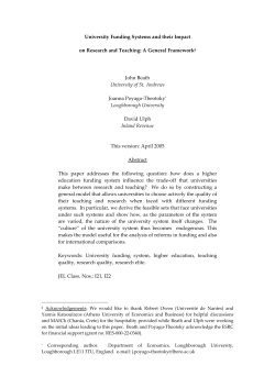 University Funding Systems and their Impact on Research and
