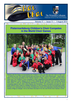 Pietermaritzburg Children`s Choir Competes in the World Choir Games