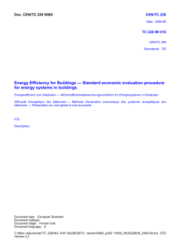 Energy Efficiency for Buildings &mdash; Standard economic evaluation