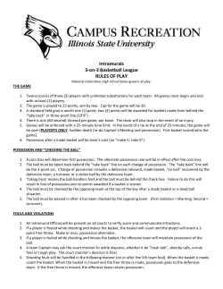 Intramurals 3-on-3 Basketball League RULES OF PLAY