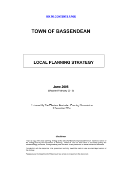 Town of Bassendean - Local Planning Strategy