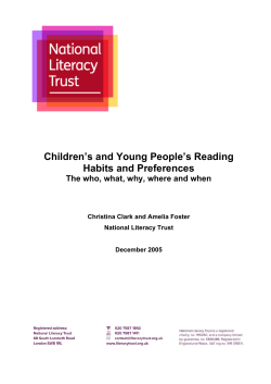 Children`s and Young People`s Reading Habits and Preferences