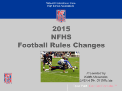 2015 NFHS Football Rules Changes