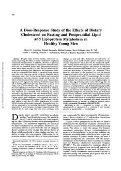 A Dose-Response Study of the Effects of Dietary Cholesterol on
