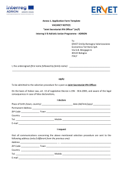 domanda di ammissione alla procedura per *assunzione a