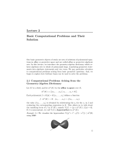 Lecture 2 Basic Computational Problems and Their Solution