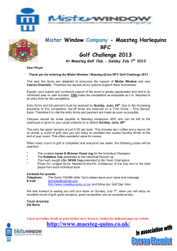 the 2013 Quins golf day entry form and covering letter here.