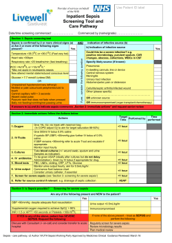 Sepsis care pathway - Livewell South West