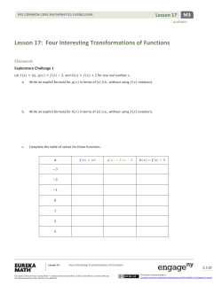 Algebra I Module 3, Topic C, Lesson 17: Student Version