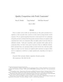 Quality Competition with Profit Constraints