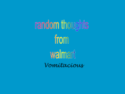 Random thoughts from Randall`s