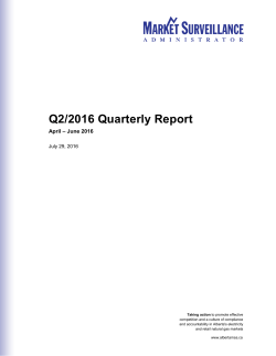 Q2/2016 Quarterly Report