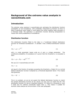 Background of extreme value analysis in waveclimate