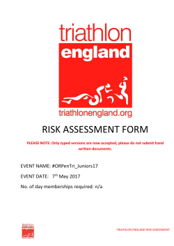 risk assessment &ndash; transition - pendle Triathlon Festival 2017