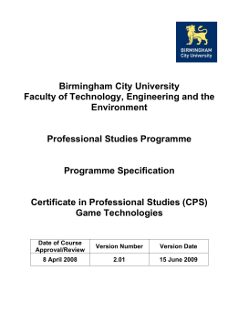 CPS Game Technologies - Birmingham City University