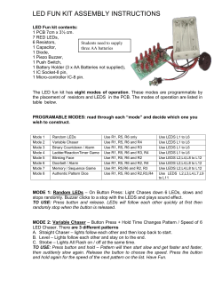 LED FUN KIT ASSEMBLY INSTRUCTIONS