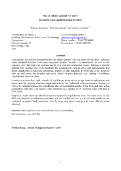 One or infinite optimal city sizes? In search of an equilibrium