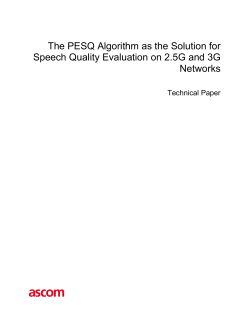 The PESQ Algorithm as the Solution for Speech Quality Evaluation