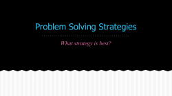 Problem Solving Strategies