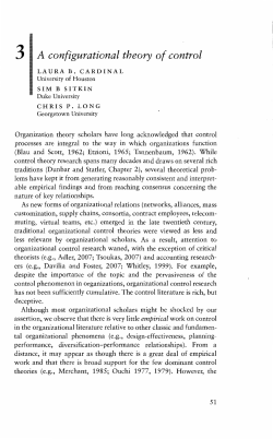 3 A configurational theory of control