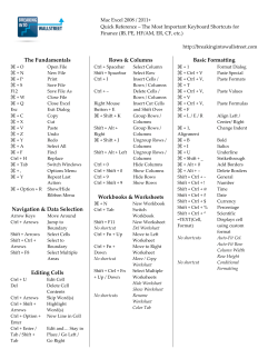 Excel Shortcuts (Mac)
