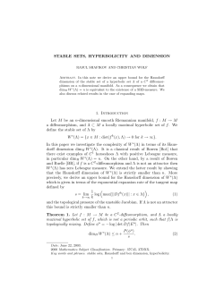 Stable sets, hyperbolicity and dimension