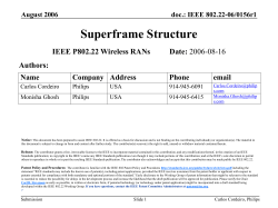Superframe Structure