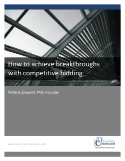 How to achieve breakthroughs with competitive bidding