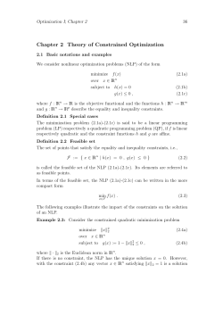 Chapter 2 Theory of Constrained Optimization