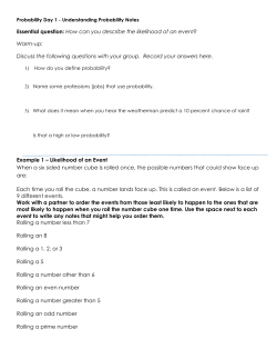 Essential question: How can you describe the likelihood of an event