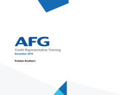 Credit Representative Training November 2016