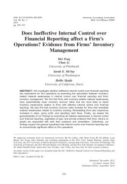 Does Ineffective Internal Control over Financial Reporting affect a