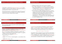 Section 1.3: The Fundamental Theorem of Calculus Differential