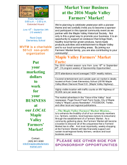 2016 Sponsorship Overview Opportunities