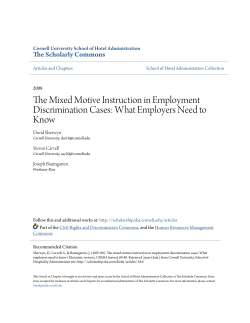 The Mixed Motive Instruction in Employment Discrimination Cases