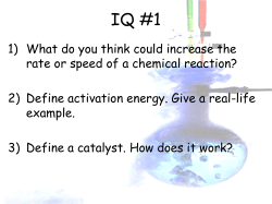 Chapter 18 “Reaction Rates and Equilibrium”