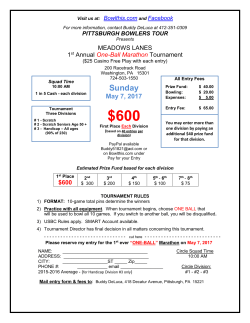 One-Ball Marathon - Pittsburgh Bowlers Tour