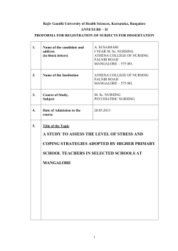 Annexure II - Rajiv Gandhi University of Health Sciences