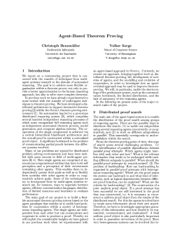 Agent-Based Theorem Proving Christoph BenzmYuller Fachbereich