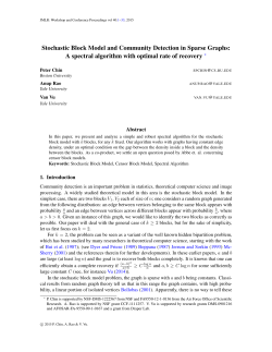 Stochastic Block Model and Community Detection in Sparse Graphs