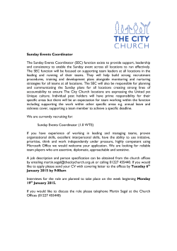 job advert - The City Church