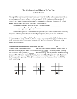The Mathematics of Playing Tic Tac Toe