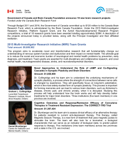 2015 Multi-Investigator Research Initiative (MIRI) Team Grants