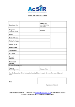 Form for Student I-Card