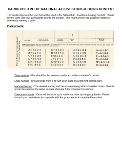 cards used in the national 4-h livestock judging contest