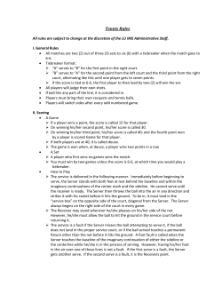Intramural Tennis Rules